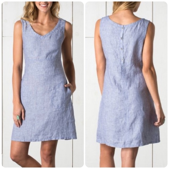 Toad & Co. Linen Linette Dress in Blue - Picture 3 of 15